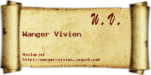 Wanger Vivien névjegykártya